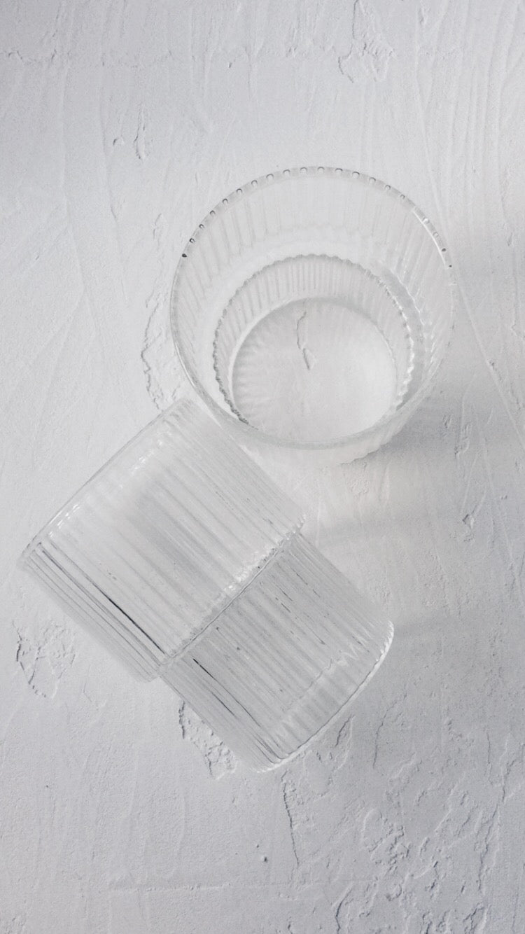 Ribbed Glasses Tumblers Set of Two - Clear - White Beach Co.