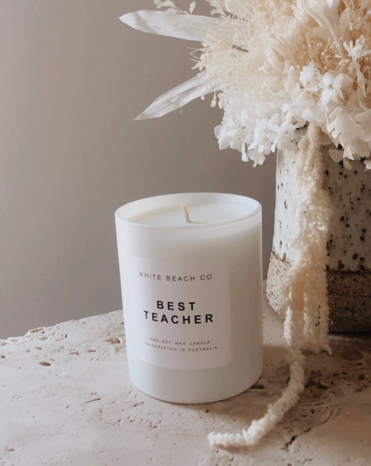 BEST TEACHER gift scented soy candle by White Beach Co.