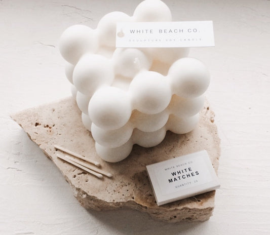 Big Bubble Cube Candle by White Beach Co.